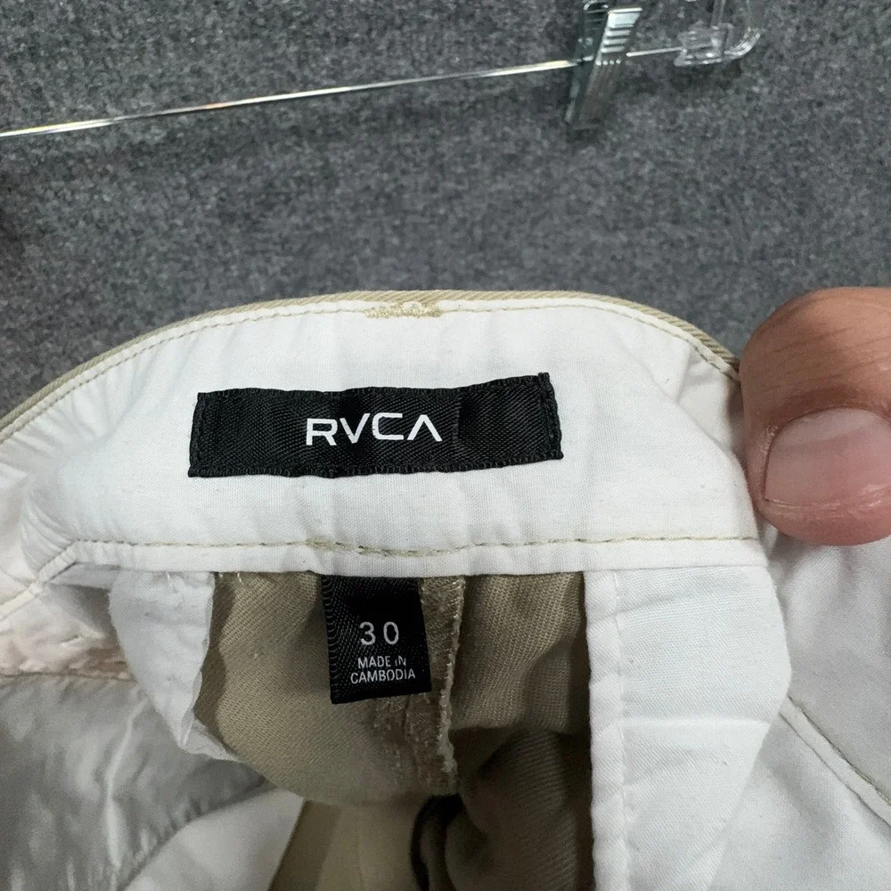 RVCA Chino Pants Mens 30 Tan Straight Leg Casual Skate Trousers Khaki Workwear
